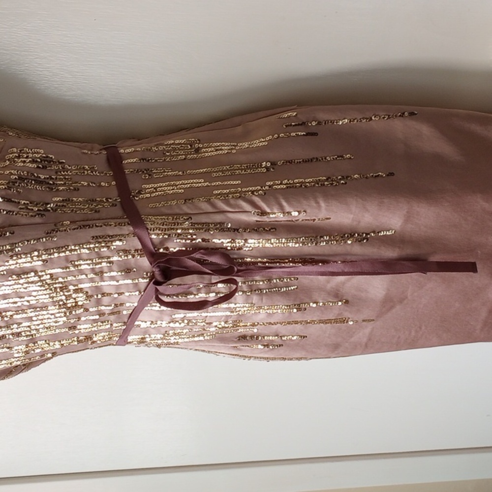 Ava & Aiden Sequin Dress 0 Tea Rose Mauve Gold - Picture 5 of 6